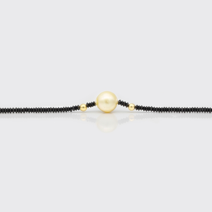 Onyx-Kette mit gelber Perle Onyx-Kette mit gelber Perle