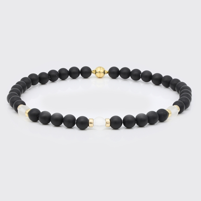 Onyx-Kette mit Bergkristallen Onyx-Kette mit Bergkristallen
