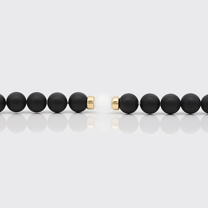 Onyx-Kette mit Bergkristallen Onyx-Kette mit Bergkristallen
