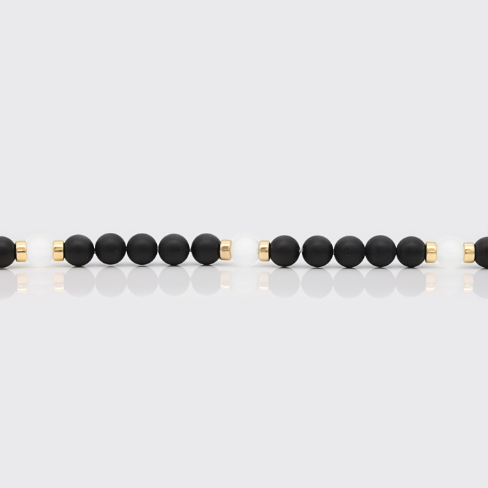 Onyx-Kette mit Bergkristallen Onyx-Kette mit Bergkristallen