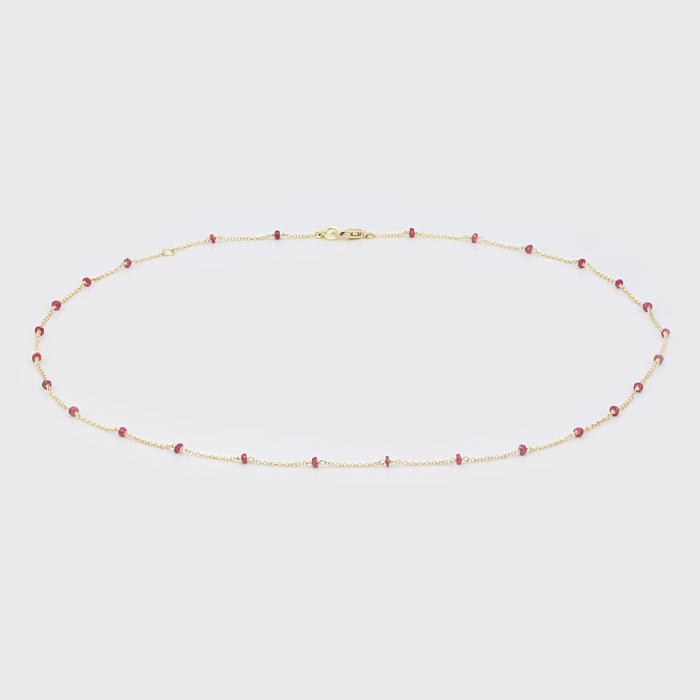 Goldkette mit Rubinscheiben Goldkette mit Rubinscheiben