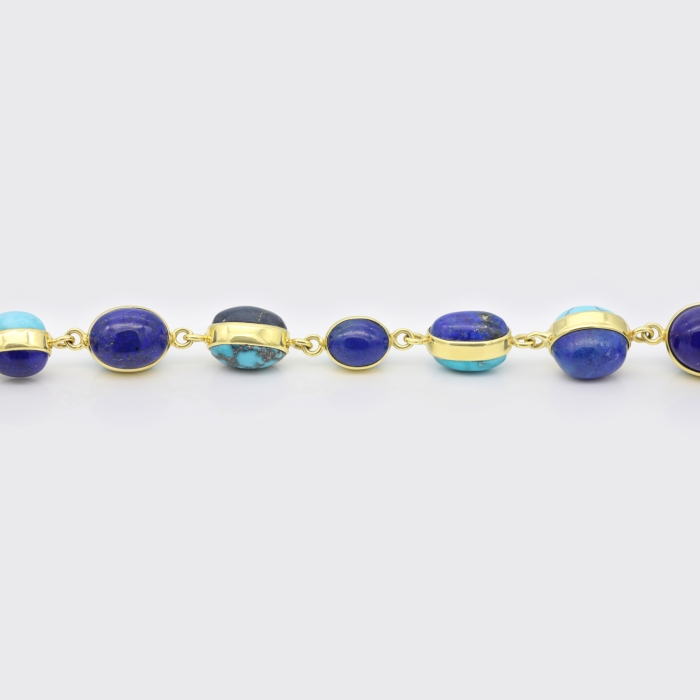 Cabochonarmband Lapis und Türkis Cabochonarmband Lapis und Türkis