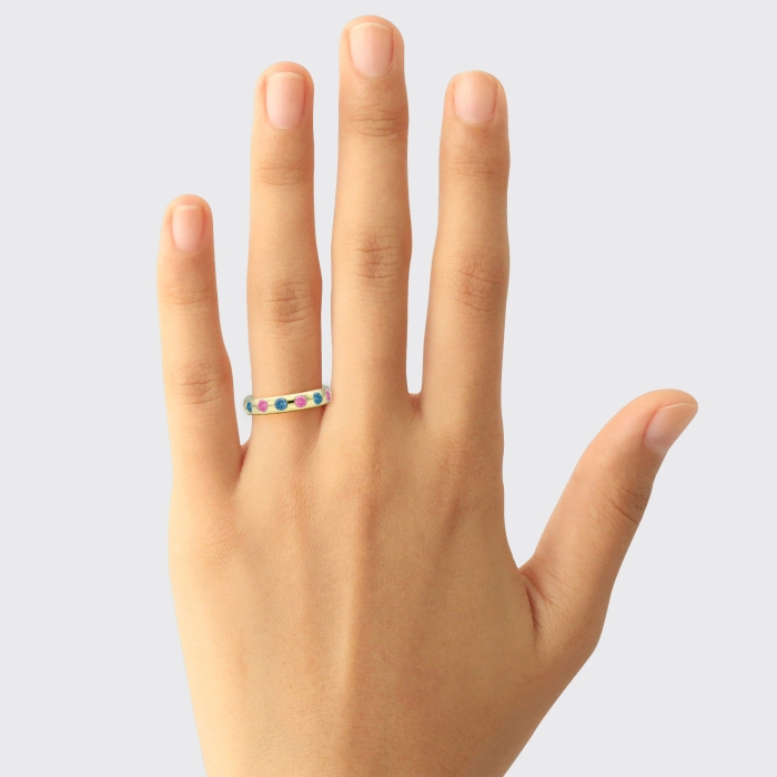 Circuit Ring Mod.2 - rosa Turmalin und Londontopas Circuit Ring Mod.2 - rosa Turmalin und Londontopas