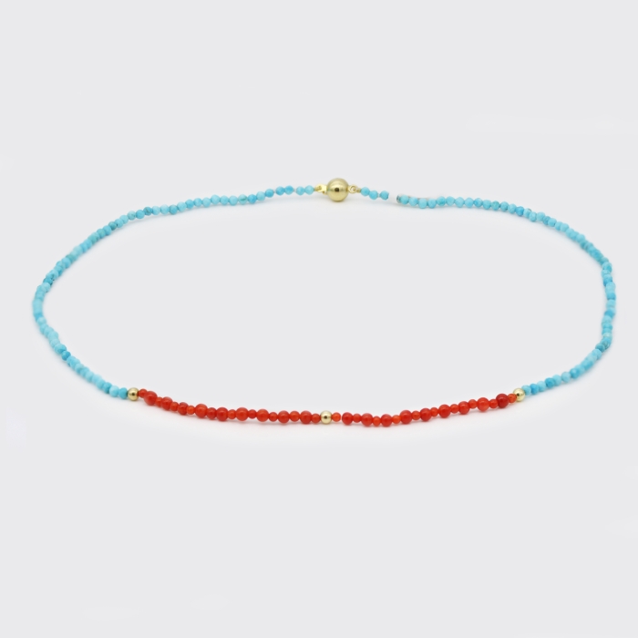 Türkiskette mit Koralle