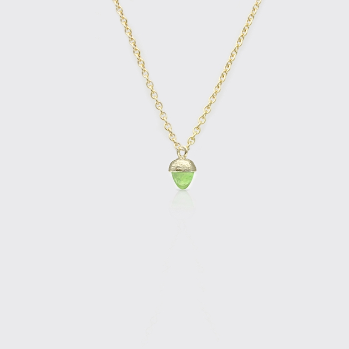 Kleiner Peridot-Eichel-Anhänger