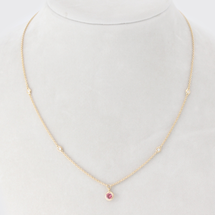 Goldkette mit pink Turmalin Goldkette mit pink Turmalin