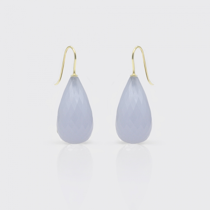 Ohrhänger - facettierte Chalcedon-Tropfen Ohrhänger - facettierte Chalcedon-Tropfen