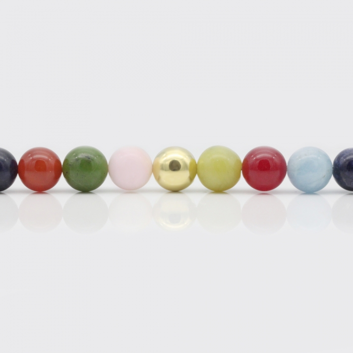Halskette - Edelsteine, vergoldeten Kugeln Halskette - Edelsteine, vergoldeten Kugeln