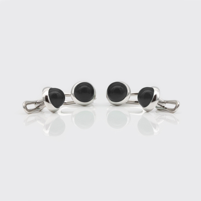Frack-/Smokingknöpfe - Onyx, Silber Frack-/Smokingknöpfe - Onyx, Silber