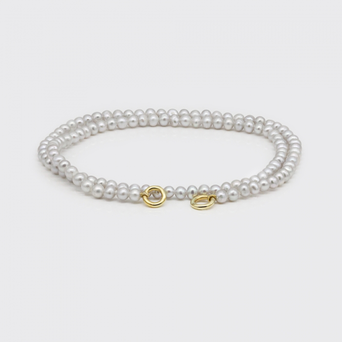 Strang für Varioarmband - Süßwasserperle grau Strang für Varioarmband - Süßwasserperle grau
