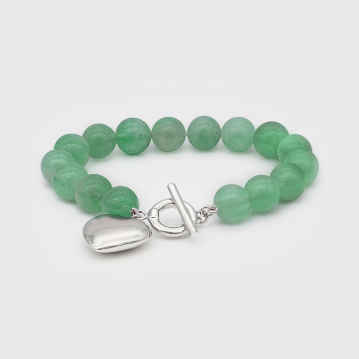 Armband - Aventurin, Silberherz Armband - Aventurin, Silberherz