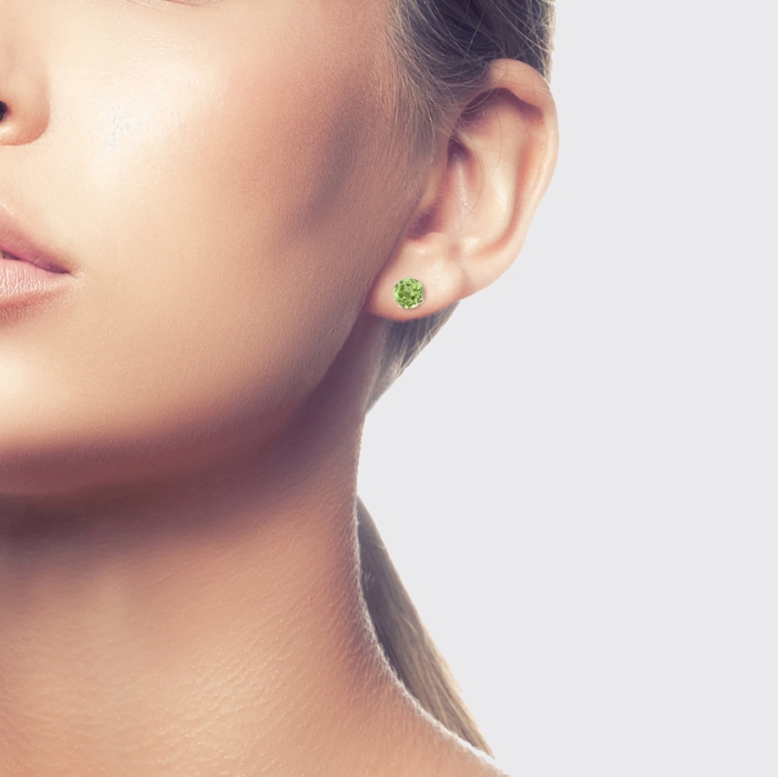 Ohrstecker - Peridot rund (7mm) Ohrstecker - Peridot rund (7mm)