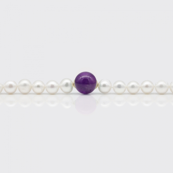 Halskette - Süßwasserperlen, Amethyst Halskette - Süßwasserperlen, Amethyst