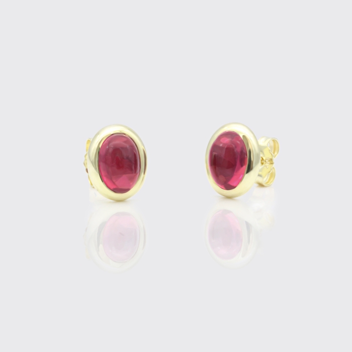 Ohrstecker - pink Turmalin Cabochons (8,5x6,5mm) Ohrstecker - pink Turmalin Cabochons (8,5x6,5mm)