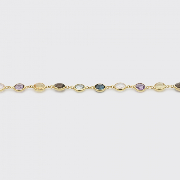 Gelbgoldkette mit facettierten Edelsteinen Gelbgoldkette mit facettierten Edelsteinen