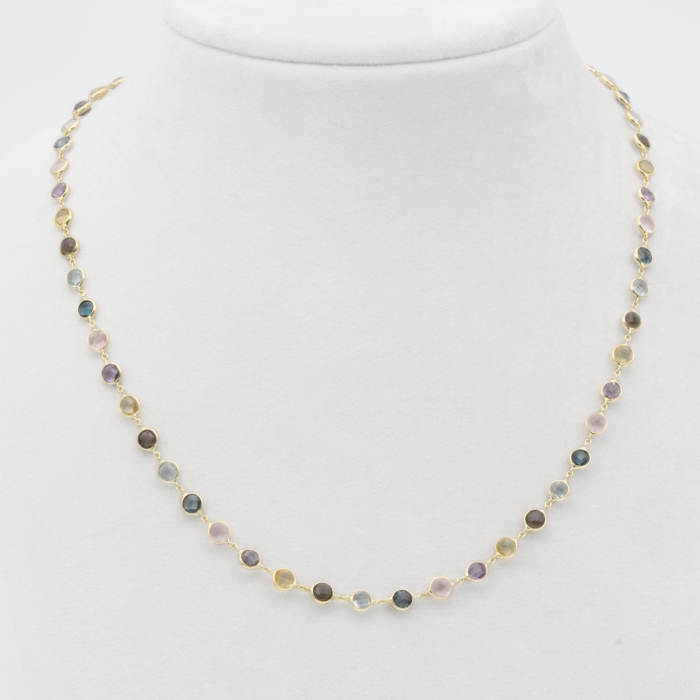 Gelbgoldkette mit facettierten Edelsteinen Gelbgoldkette mit facettierten Edelsteinen