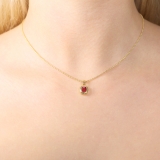 Anhänger - Rubin facettiert oval