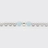 Halskette - Süßwasserperle, Aquamarin Halskette - Süßwasserperle, Aquamarin