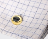 Rubin-Saphir-Manschettenknöpfe goldplattiert Rubin-Saphir-Manschettenknöpfe goldplattiert