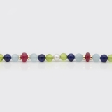 Armband mit Rubinscheiben, Aqua und Peridot Armband mit Rubinscheiben, Aqua und Peridot