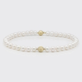 Süßwasserperlenkette mit Goldkugel