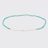 Türkiskette mit Perlen