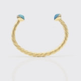 Kordelarmspange mit Blautopas Kordelarmspange mit Blautopas