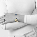 Kordelarmspange mit Blautopas Kordelarmspange mit Blautopas