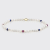 Halskette - Rubin, Lapis, Süßwasserperle Halskette - Rubin, Lapis, Süßwasserperle