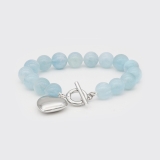 Aquamarinarmband mit Silberherz Aquamarinarmband mit Silberherz