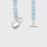 Aquamarinarmband mit Silberherz Aquamarinarmband mit Silberherz