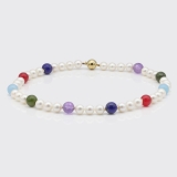 Halskette - Perlen, Edelsteine, Gold Halskette - Perlen, Edelsteine, Gold