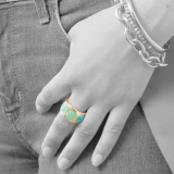 CabochonRing mit Türkis und Chrysopras