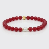 rote Jade-Kette mit Südseeperle rote Jade-Kette mit Südseeperle