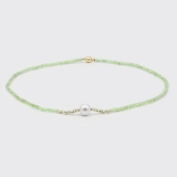 Halskette - Süßwasserperle, Peridot