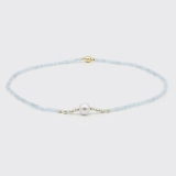 Halskette - Süßwasserperle, Aquamarine Halskette - Süßwasserperle, Aquamarine