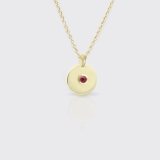 Anhänger - Goldplakette, Rubin