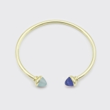 FlexArmreif mit Aquamarin und Tansanit