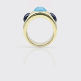 CabochonRing in Blautönen