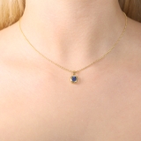 Anhänger - Saphir facettiert oval