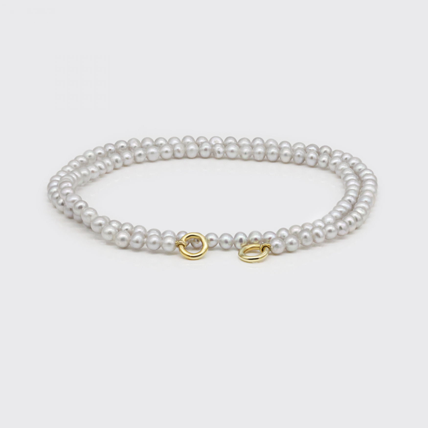 Strang für Varioarmband - Süßwasserperle grau