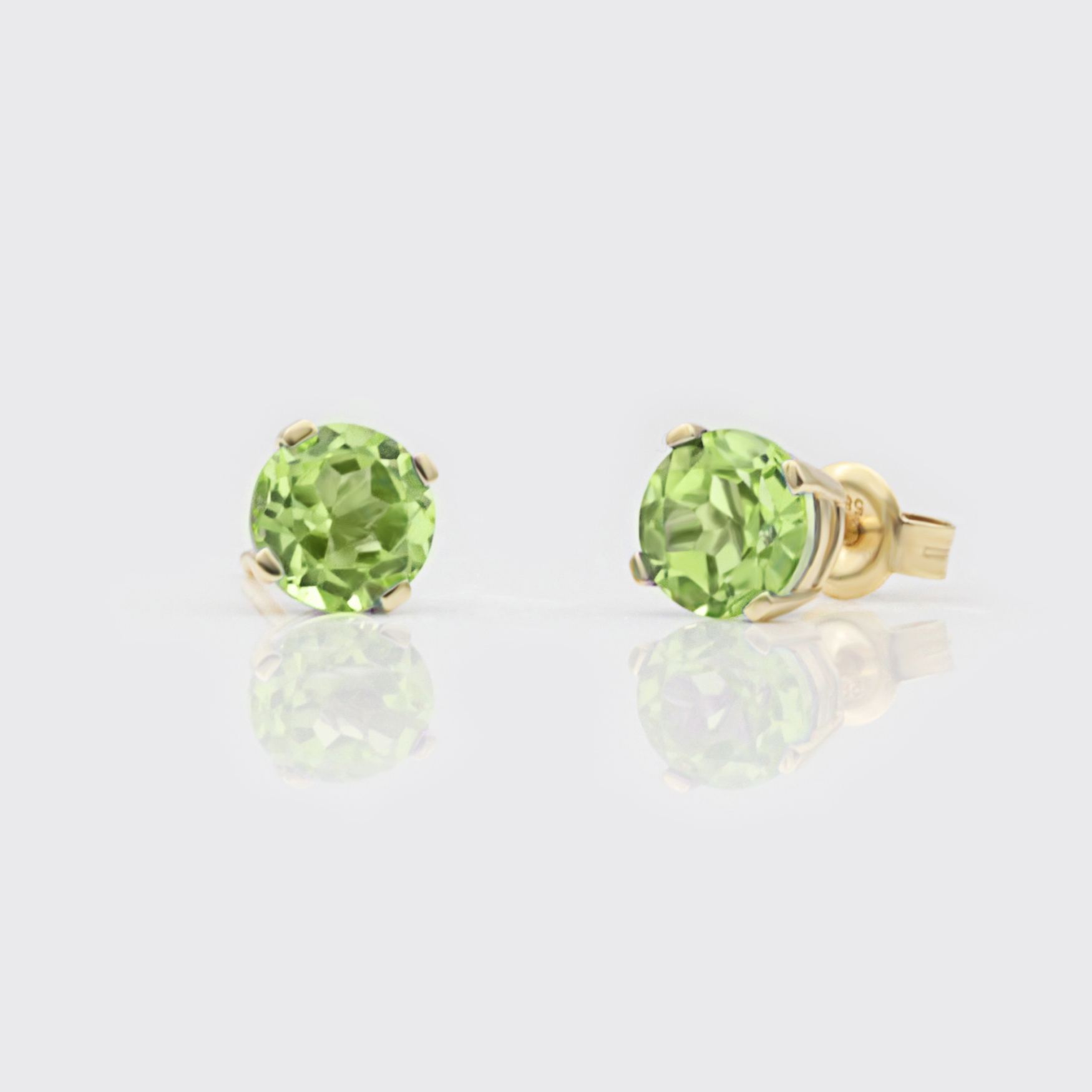 Ohrstecker - Peridot rund (6mm)