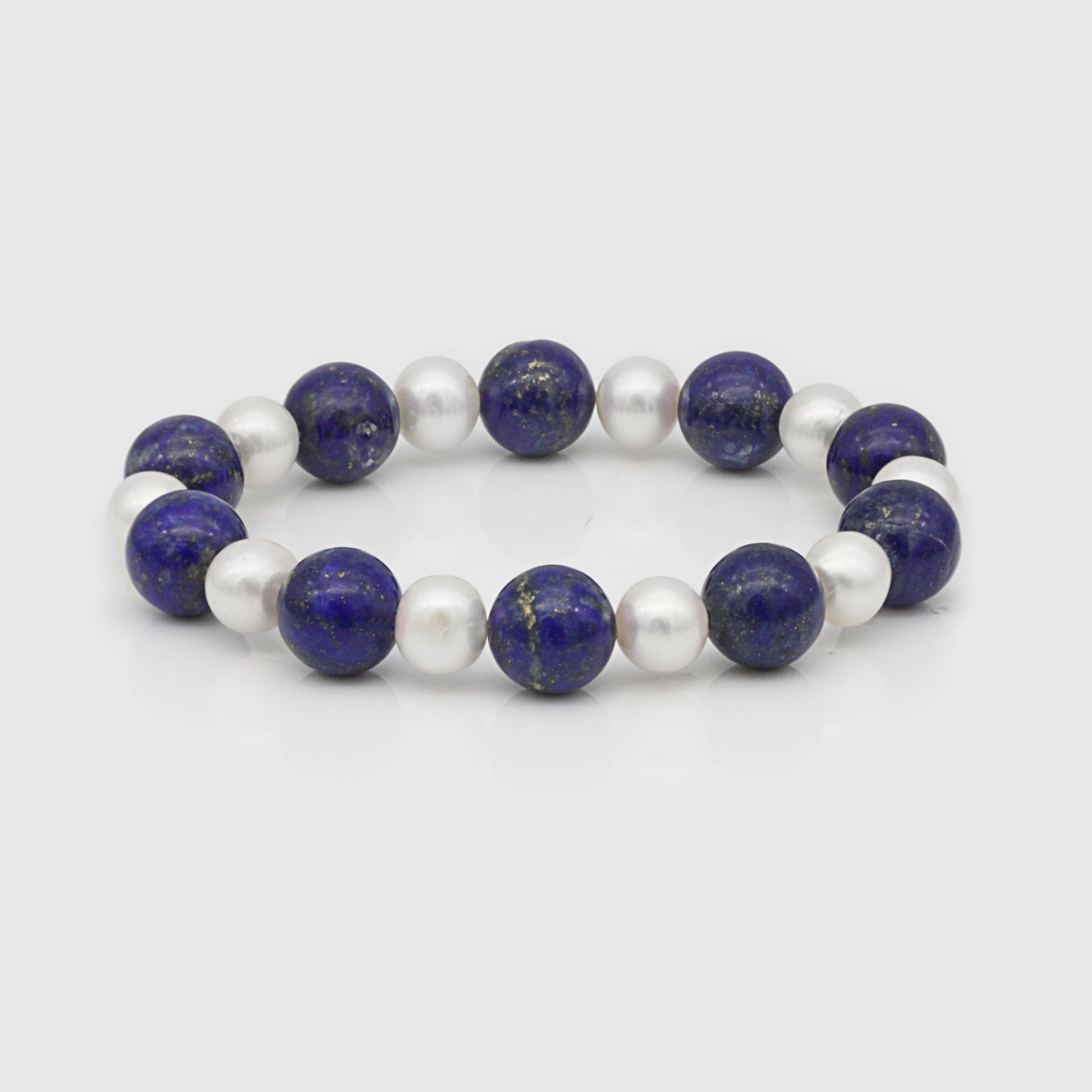 Armband - Süßwasserperlen, Lapis Lazuli