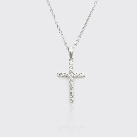Anhänger - großes Brillantkreuz