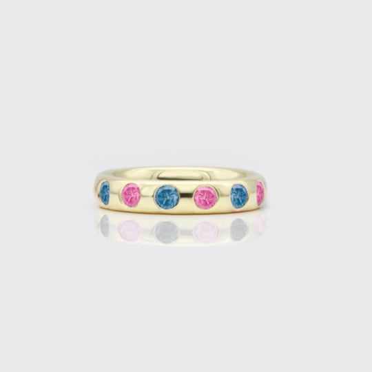 Circuit Ring Mod.2 - rosa Turmalin und Londontopas