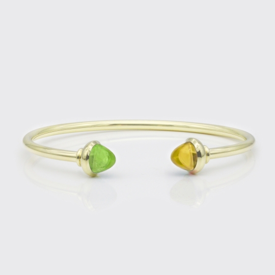 FlexArmreif mit Citrin und Peridot