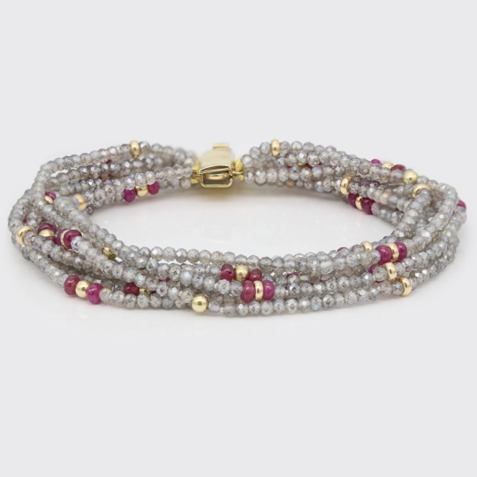 Mehrreihiges Labradoritarmband