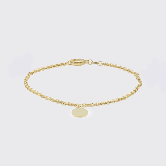 Goldarmband mit Plakette