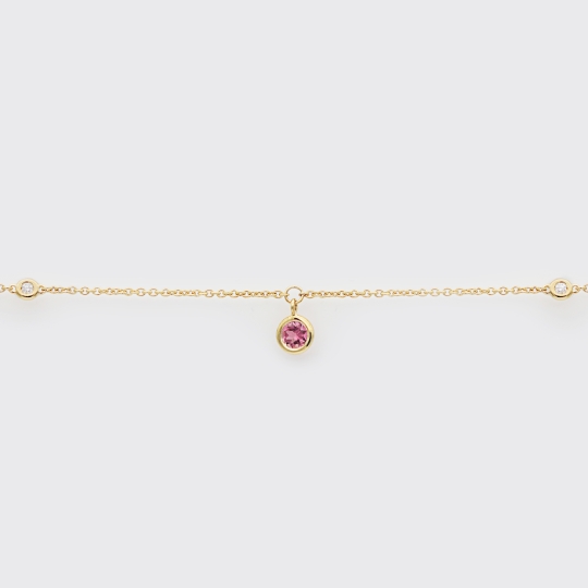 Goldkette mit pink Turmalin