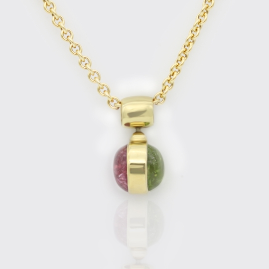 drehbarer Anhänger mit Turmalin und Peridot